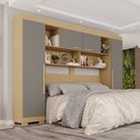 Ver imagem 1 de Guarda-roupa Casal Modulado Odin Premium com Pés 4 Portas Jequitibá/granizo - Pnr Móveis