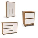 Ver imagem 2 de Guarda-roupa Sevilha 3 Portas Cômoda 4 Gavetas 1 Porta Mesa de Cabeceira 2 Gavetas