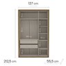 Guarda-roupa Sevilha 3 Portas Cômoda 4 Gavetas 1 Porta Mesa de Cabeceira 2 Gavetas - 6