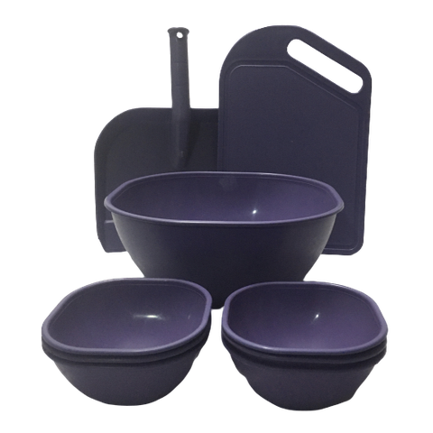 Kit de Utensílios de Cozinha Lilás Coordenado Promoção Arte Vítrea Design Utilidade Doméstica Plásti