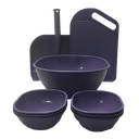 Ver imagem 1 de Kit de Utensílios de Cozinha Lilás Coordenado Promoção Arte Vítrea Design Utilidade Doméstica Plásti