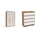 Ver imagem 2 de Guarda-roupa Sevilha 3 Portas Cômoda 4 Gavetas