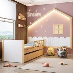 Bicama Garden com Grade e Moldura Infantil com Led Casinha Dream Decor Casatema - 3