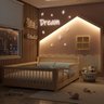 Cama Montessoriana Wave Casal e moldura com Led Casatema - 2