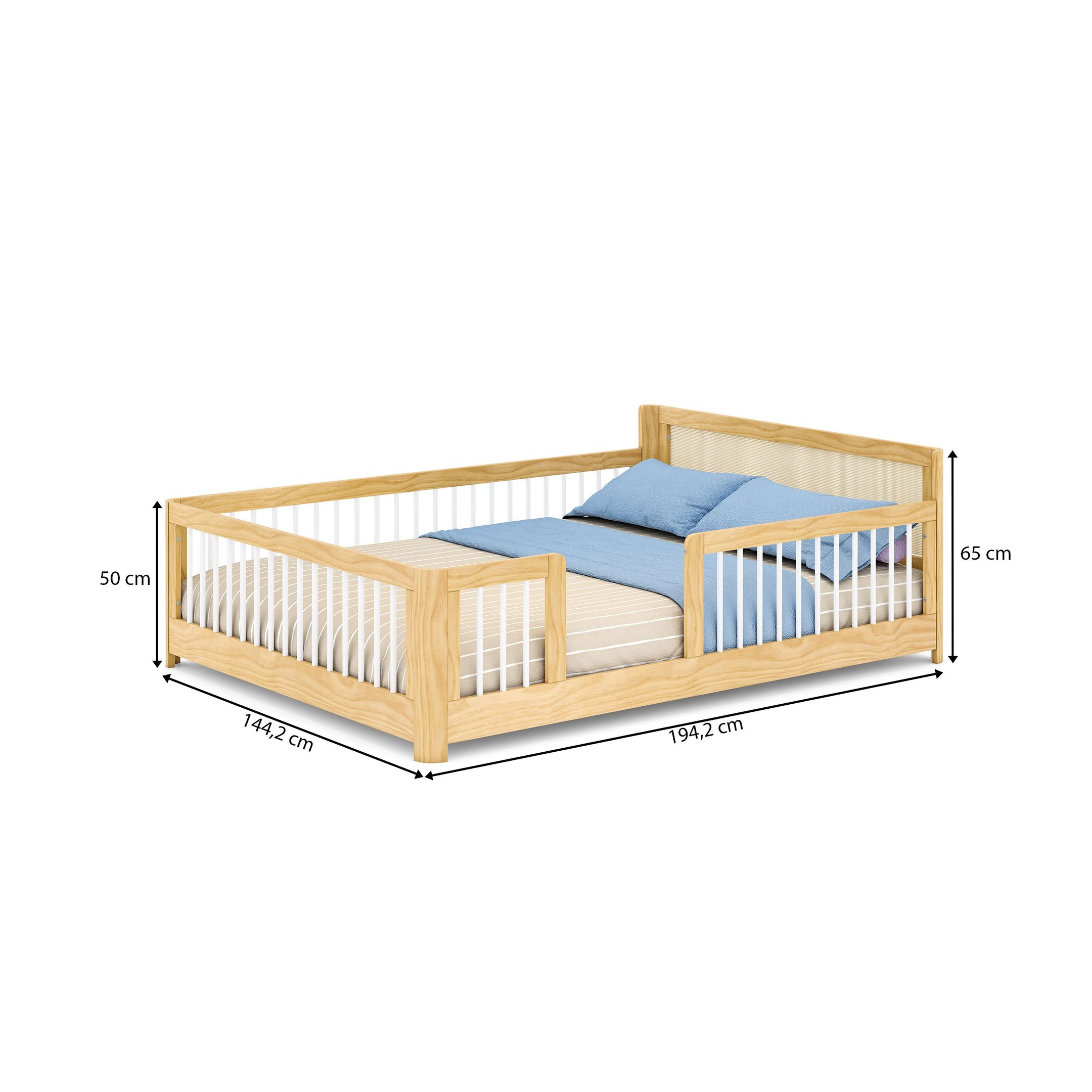 Cama Montessoriana Wave Casal e moldura com Led Casatema - 10