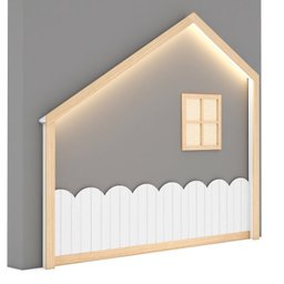 Cama Montessoriana Wave Casal com Moldura Infantil Casinha com Led Dream Decor Casatema - 15