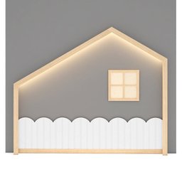Cama Montessoriana Wave Casal com Moldura Infantil Casinha com Led Dream Decor Casatema - 16
