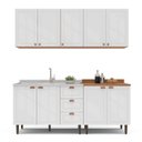 Ver imagem 2 de Cozinha Pérola 200cm 4 Peças Branco/Freijó Yescasa