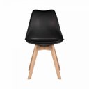 Ver imagem 3 de Kit 6 Cadeiras Leda Charles Eames Saarinen Wood Preta para Sala de Jantar e Cozinha em Polipropileno
