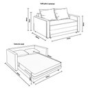 Ver imagem 2 de Sofá Cama Casal 147cm Desdobrável, Resistente, Confortável e de Fácil Limpeza Marrom Estofama