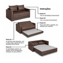 Ver imagem 4 de Sofá Cama Casal 147cm Desdobrável, Resistente, Confortável e de Fácil Limpeza Marrom Estofama