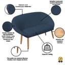 Ver imagem 2 de Kit Recepção 2 Poltronas 1 Namoradeira com Puff Resistente para Sala de Espera Decor Tecido Veludo