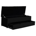 Ver imagem 3 de Calçadeira Recamier Baú Sapateira Casal 140cm Ayla Suede Tampo Reto - Estopar Ayla 140cm Suede Preto