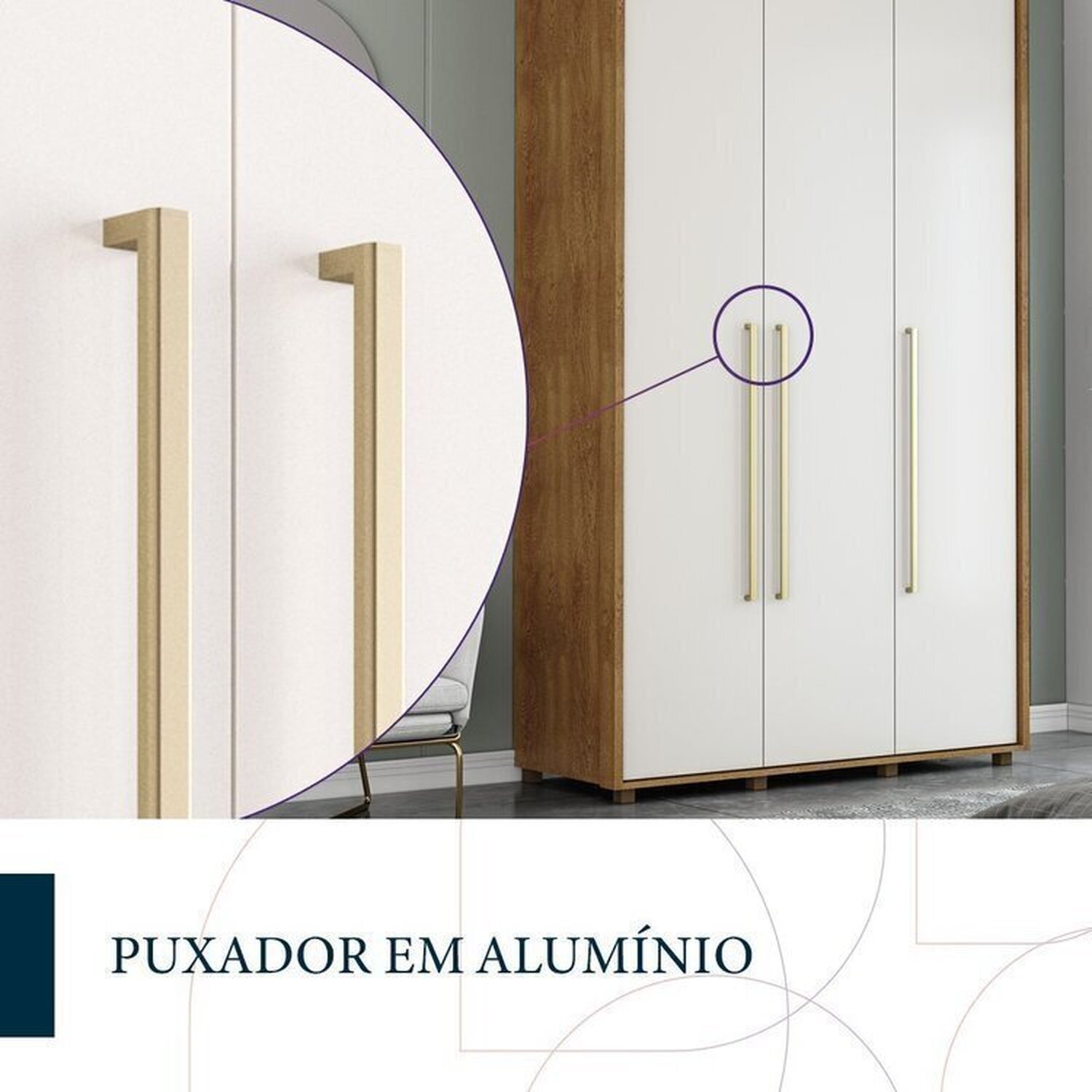 Guarda-roupa Coimbra 3 Portas Cômoda 4 Gavetas Mesa de Cabeceira 2 Gavetas - 9