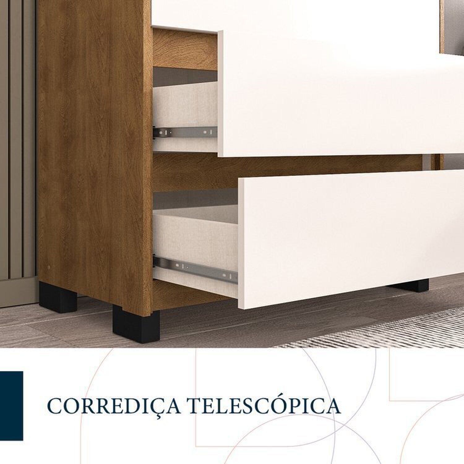 Guarda-roupa Coimbra 3 Portas Cômoda 4 Gavetas Mesa de Cabeceira 2 Gavetas - 16