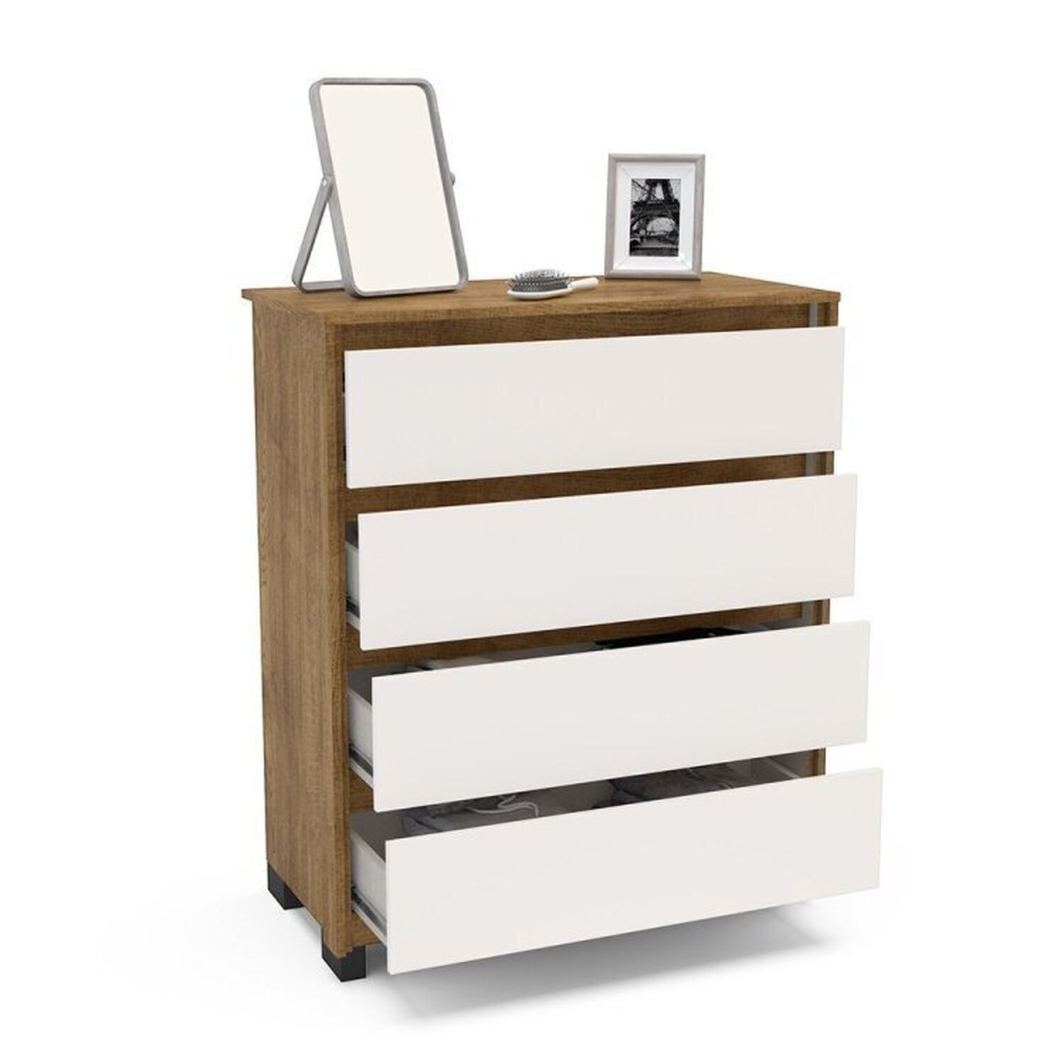 Guarda-roupa Coimbra 3 Portas Cômoda 4 Gavetas Mesa de Cabeceira 2 Gavetas - 17