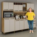 Ver imagem 1 de Cozinha Compacta 12 Portas Ágata Valdemóveis Cinamomo/Off White