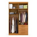 Ver imagem 2 de Guarda-Roupa Solteiro 4 Portas 3 Gavetas Advantage Marrom/Freijó