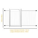 Ver imagem 2 de Grade Proteção Segurança Portão Pet 80cm Branco Bebê Cão com Extensor 2 de 30cm e 1 de 15cm Itagold
