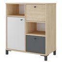 Ver imagem 1 de Balcão para Escritório Home Office Multiuso Asgard A02 Carvalho Branco Grafito - Lyam Decor