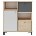 Ver imagem 2 de Balcão para Escritório Home Office Multiuso Asgard A02 Carvalho Branco Grafito - Lyam Decor