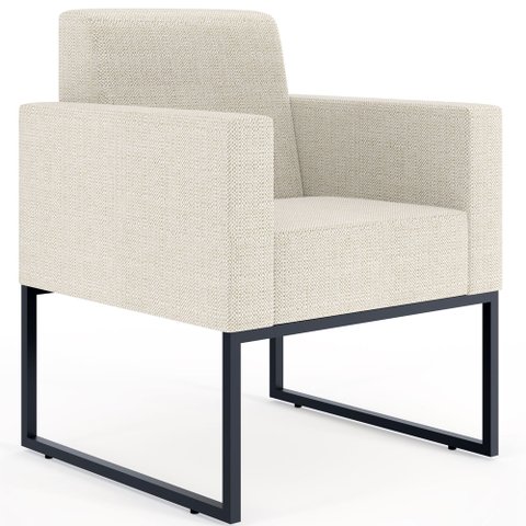 Poltrona Decorativa Sala Estar e Recepção Base Fixa de Metal Helô L02 Linho Champanhe - Lyam