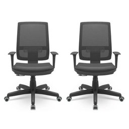 Kit 2 Cadeiras Escritório Presidente Ergonômica NR17 Tela Mesh Brizza - 1