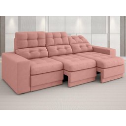 Sofá Jobim 2,05m Assento Retrátil e Reclinável Velosuede - NETSOFAS - 1