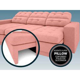 Sofá Jobim 2,05m Assento Retrátil e Reclinável Velosuede - NETSOFAS - 6