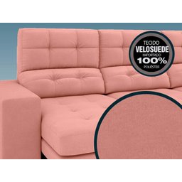 Sofá Jobim 2,05m Assento Retrátil e Reclinável Velosuede - NETSOFAS - 8