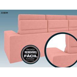Sofá Jobim 2,05m Assento Retrátil e Reclinável Velosuede - NETSOFAS - 7