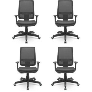 Kit 4 Cadeiras Escritório Presidente Ergonômica NR17 Tela Mesh Brizza