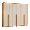 Ver imagem 1 de Guarda Roupa Casal Volpi 100% Mdf 6 Gavetas - Cinamomo/off White Madetec