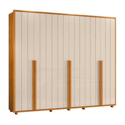 Guarda Roupa Casal Volpi 100% Mdf 6 Gavetas - Cinamomo/off White Madetec