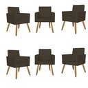 Ver imagem 1 de Kit 06 Poltronas Decorativa Recepção Oferta Courino Balaqui Cor:Courino Marrom