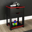 Ver imagem 1 de Gaveteiro Gamer com 2 Gavetas - Preto/Vermelho