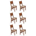 Ver imagem 1 de Kit 6 Cadeiras Pérola Mdf Assento Estofado em Tecido Bagum Bege