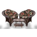 Ver imagem 1 de Conjunto de Poltronas Fibra Sintética 19 - 2 Poltronas + 1 Mesa Centro - Tecido Maui Preto