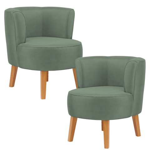 Kit 2 Poltronas Decorativa para Recepção Clinica Tecido Veludo Resistente Macia Ergonômica