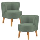 Ver imagem 1 de Kit 2 Poltronas Decorativa para Recepção Clinica Tecido Veludo Resistente Macia Ergonômica