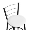 Ver imagem 3 de Jogo 2 Banqueta Alta Para Cozinha Epoxi Craqueada Assento Estofado