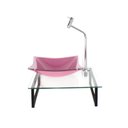 Ver imagem 1 de Kit Cuba de Vidro Quadrada 10mm Rosa com Tampo 40cm Incolor e Suporte Preto