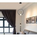 Ver imagem 2 de Pendente Redondo Preto com Globo 45cm Led 30W 4000K Bivolt PARIS LUZ