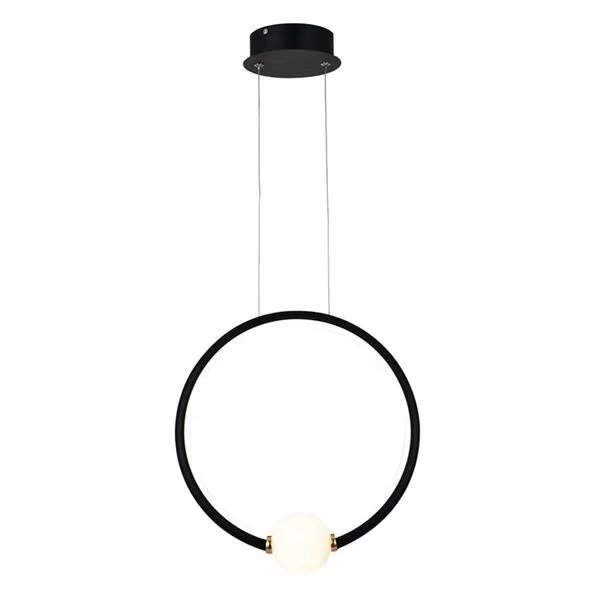 Pendente Redondo Preto com Globo 45cm Led 30W 4000K Bivolt PARIS LUZ