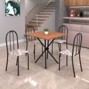 Ver imagem 1 de Conjunto de Mesa Tubular 70x70cm Tampo em MDF com 4 Cadeiras Ane B Preto/Arabesco