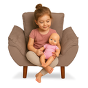 Ver imagem 1 de Mini Poltrona Cadeira Infantil de Criança Suede Capuccino Pés Palito