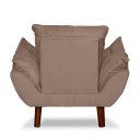 Ver imagem 5 de Mini Poltrona Cadeira Infantil de Criança Suede Capuccino Pés Palito