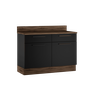 Conjunto para Cozinha Exclusive Itatiaia com Cristaleira em Aço e Portas Vidro:grafite/preto - 6