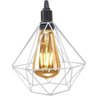 Pendente Aramado Diamante Teto Luminária Retrô Balcão Agp Prata + Lâmpada Led ST64 Vintage Agp Ilumi - 3