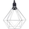 Pendente Aramado Diamante Teto Luminária Retrô Balcão Agp Prata + Lâmpada Led ST64 Vintage Agp Ilumi - 4